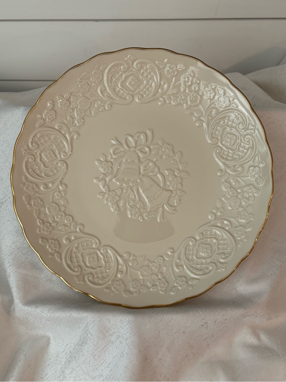 Lenox Wedding Promises Marriage Plate Embossed with Gold Trim